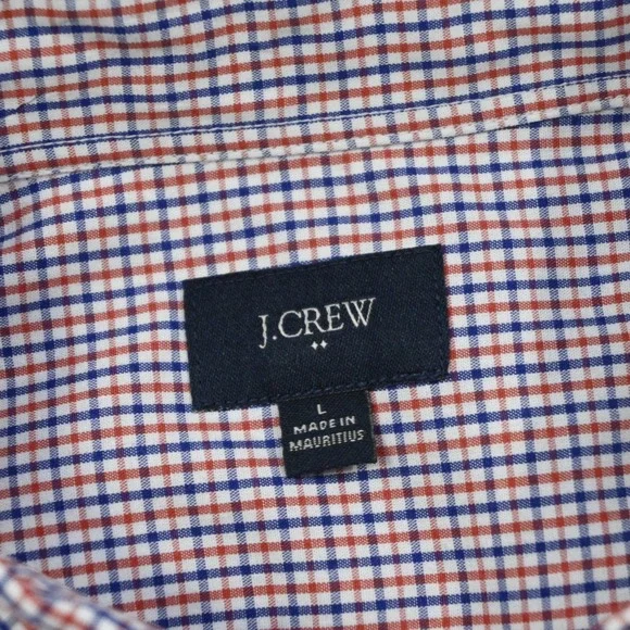 J.CREW Button Up Dress Shirt Plaid Long Sleeve Front Pocket Mens Size Large - Picture 7 of 10